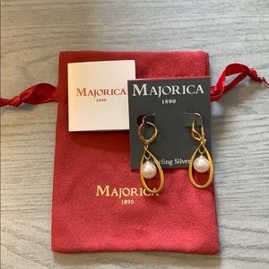 Majorica 18 k Gold Vermeil pearl Drop earrings